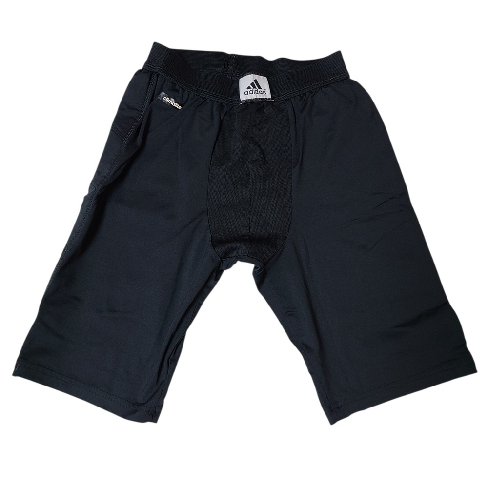 Adidas Sliding Shorts Triple Stripe Slider Climalite Men's Medium Cup Pocket